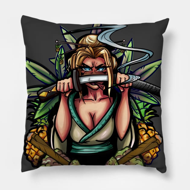 Samurai Jane Pillow by Mary Janes Media