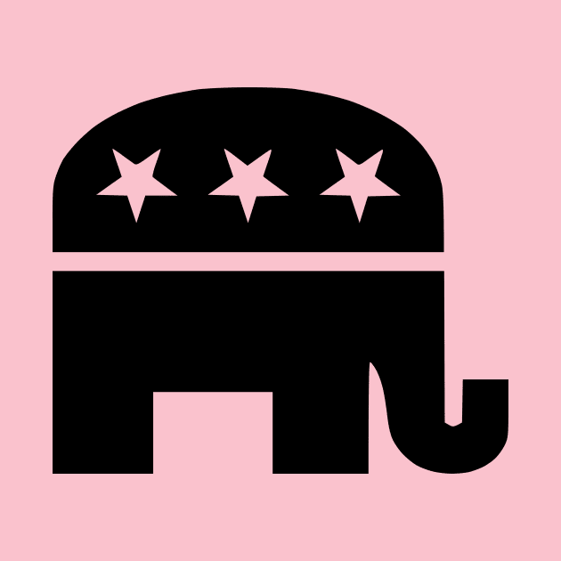 Republican Elephant Black by mplusshift2