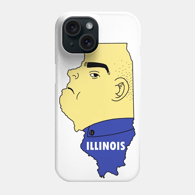 A funny map of Illinois Phone Case by percivalrussell