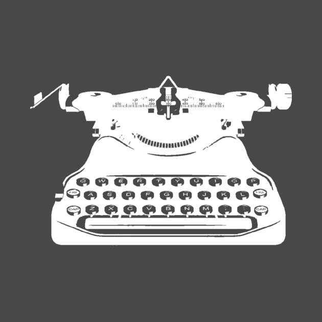 White Typewriter by teepublic9824@ryanbott.com