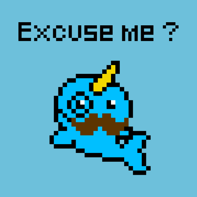 Narwhal mustache pixel art by J0k3rx3