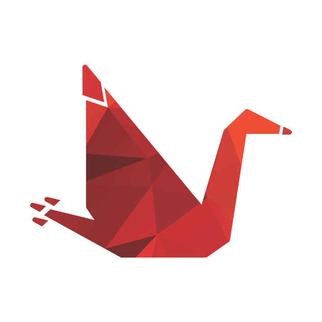 red bird origami polygonal vector icon by asepsarifudin09