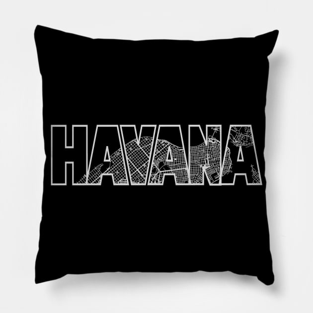 Havana Street Map Pillow by thestreetslocal