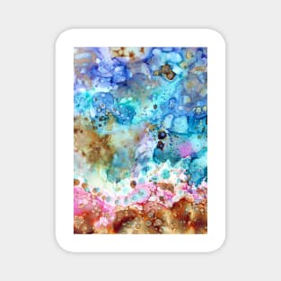 Ocean Abstract Painting Coral Reef Sand Beach Magnet