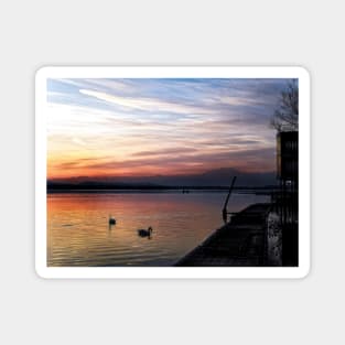 Sunset landscape, lake photography Magnet