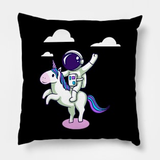 Cute Astronaut Unicorn Rider Pillow