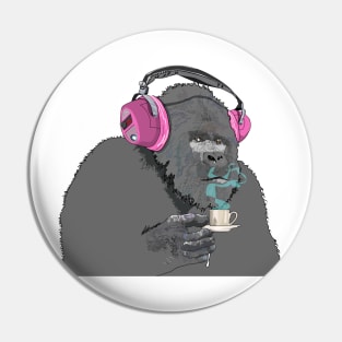 Gorilla sipping expresso Pin