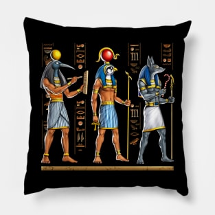 Egyptian Gods Anubis Thoth and Horus Pillow