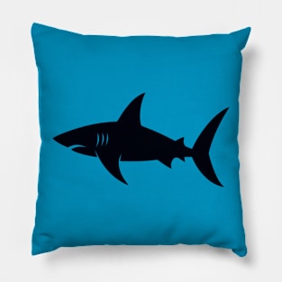 Great White Shark Silhouette Pillow