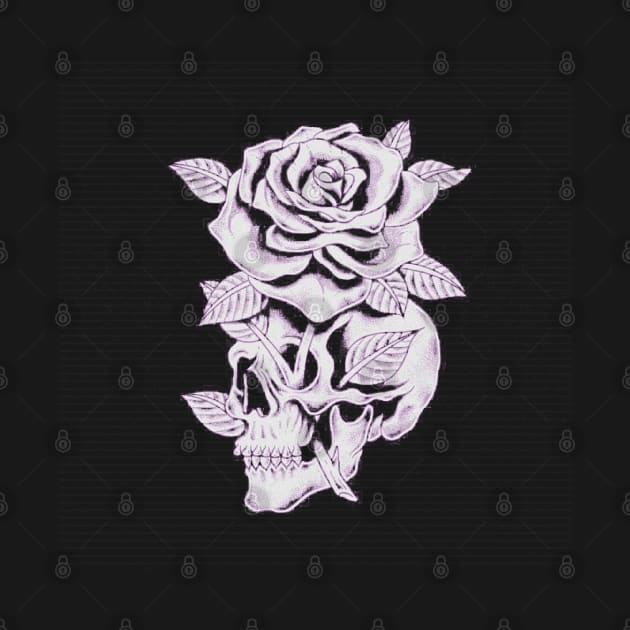 skull rose vintage by fadetsunset