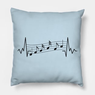 Heartbeat design with music notes Pillow