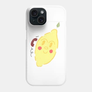 Cute aesthetic lemon on the phone artwork Phone Case