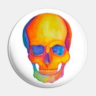 Watercolor skull Pin