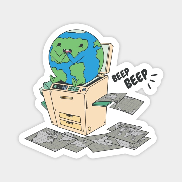 How Maps Are Made // Funny Globe on Copy Machine Magnet by SLAG_Creative