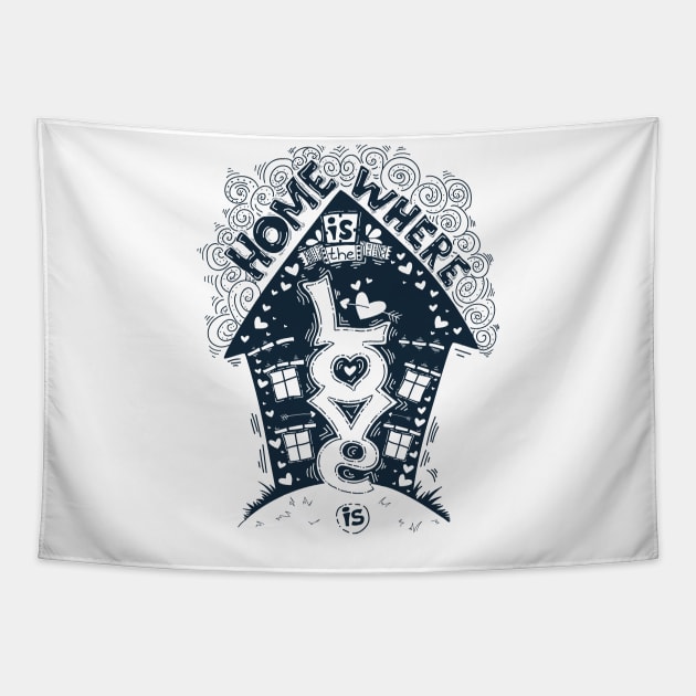 home is where the love is Tapestry by Mako Design 