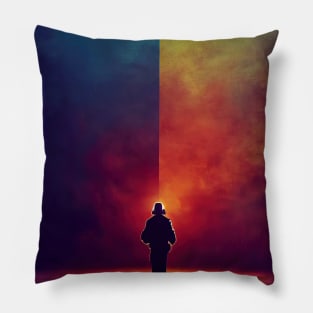 Horrors of war , Woman at the warzone Pillow