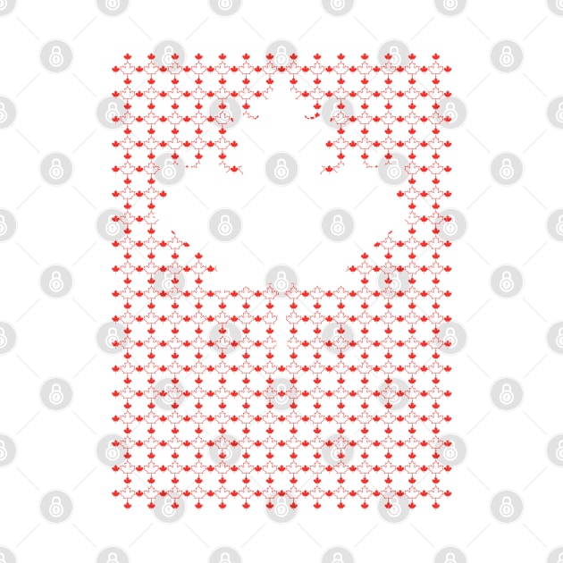 Canadian Flag | Pattern v.2 White BG Leaf Red by Oliveirallan