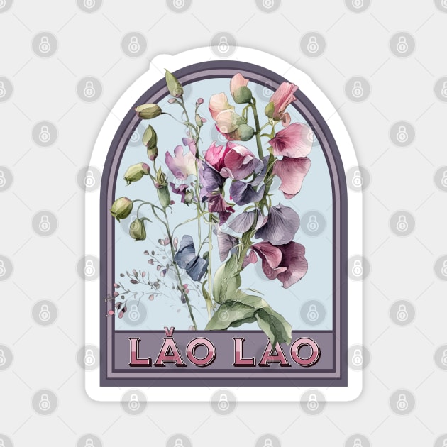 Lǎo lao Vintage Floral Grandmother Magnet by HolidayBug