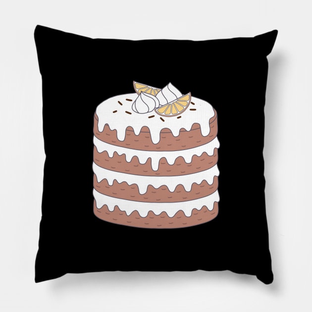 Chocolate Layered Cake with Oranges Pillow by azziella