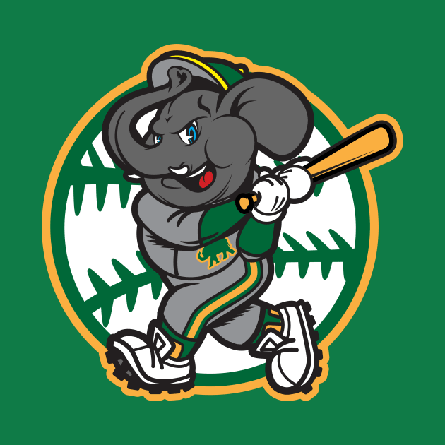 Oakland A's Elephant Baseball by OrganicGraphic