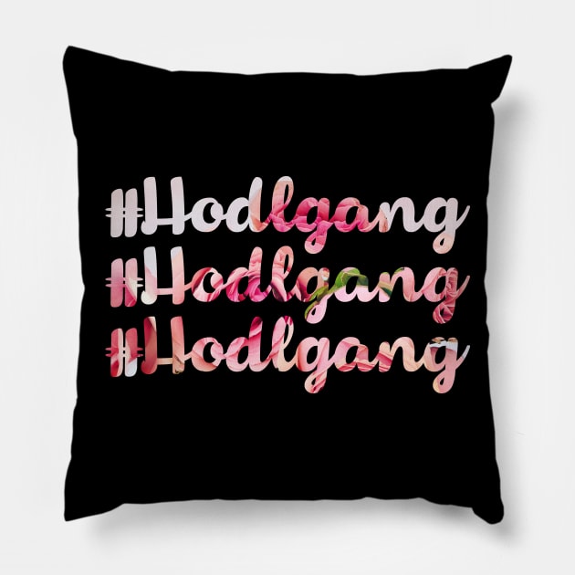 Hodlgang Floral Cryptohodler Blockchain Bitcoin Ethereum Tee Pillow by felixbunny