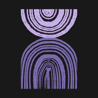 Modern print with abstract geometric purple lines and shapes T-Shirt