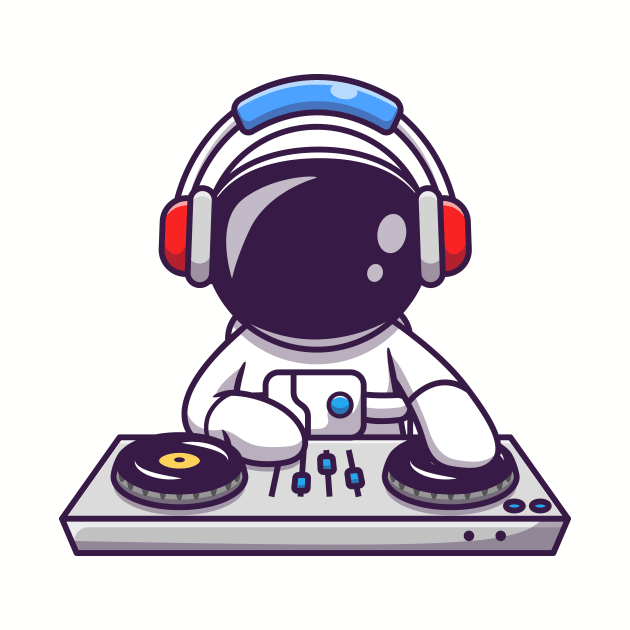 Cute Astronaut Playing DJ Electronic Music With Headphone by Catalyst Labs