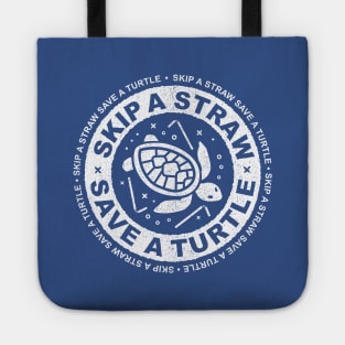 Skip a Straw Save A Turtle - Anti Plastic Design Tote