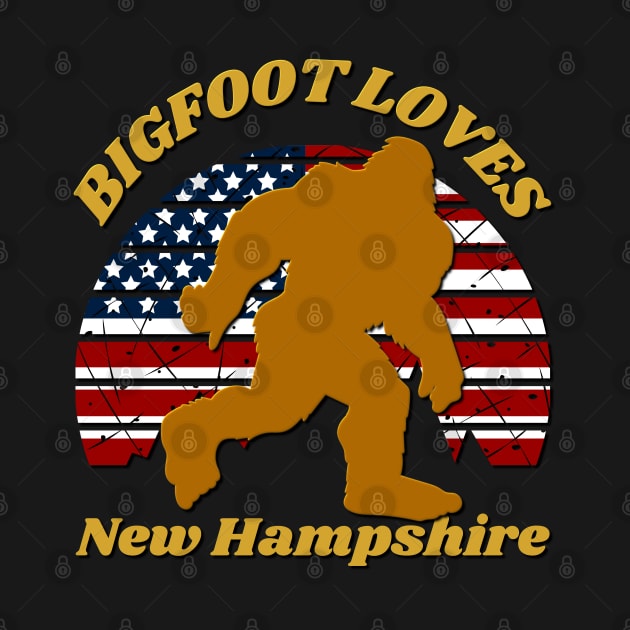 Bigfoot loves America and New Hampshire too by Scovel Design Shop