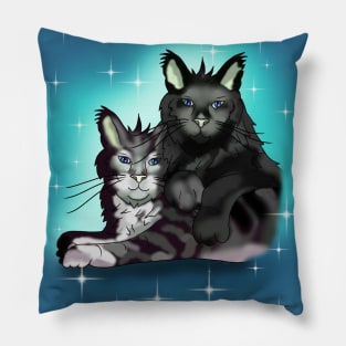 Maine Coon cat brothers with blue eyes Pillow