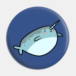 Cute Chubby Cartoon Narwhal Pin