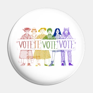 Rainbow Women Vote Pin