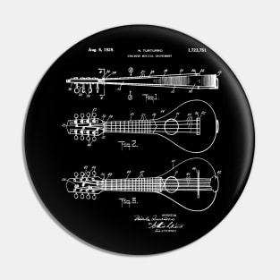 Mandolin Player Gift 1929 Mandolin Patent Pin