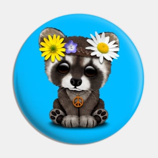 Cute Baby Raccoon Hippie Pin