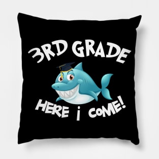 Back To School Shark Kids Gift - 3rd Grade Here I Come! Pillow