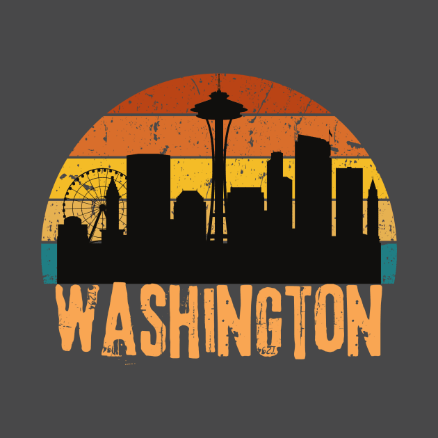 Washington State Seattle Skyline by zachlart