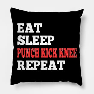 Eat Sleep Punch Kick Knee Repeat - Design for RPG Gamers Pillow