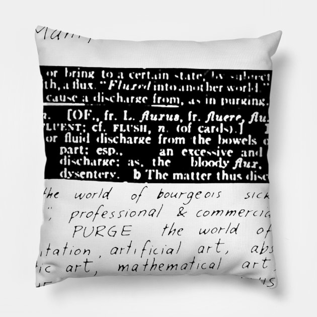 FLUXUS Manifesto Pillow by moanlisa