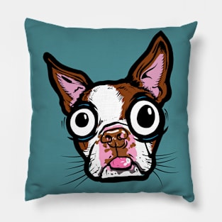 Brown Boston Terrier Pillow