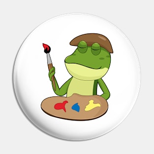 Frog as Painter with Brush and Paint Pin