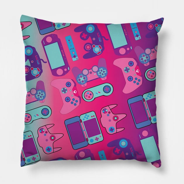 Video Game Controllers Pillow by jennamoran02