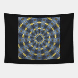 Gray and gold Kaleidoscope pattern Tapestry