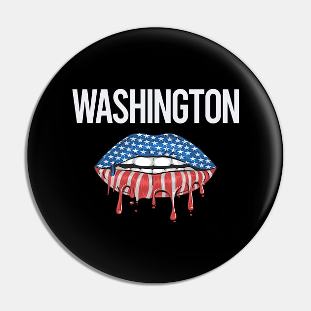 USA Flag Lips Washington Pin by rosenbaumquinton52