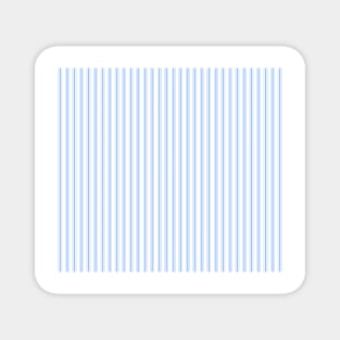 Mattress Ticking Narrow Striped Pattern in Pale Blue and White Magnet