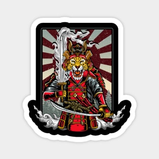 Samurai Cheetah Warrior Japan Japanese Magnet