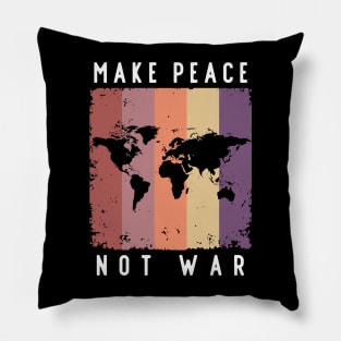 Make Peace Not War World Map Pillow