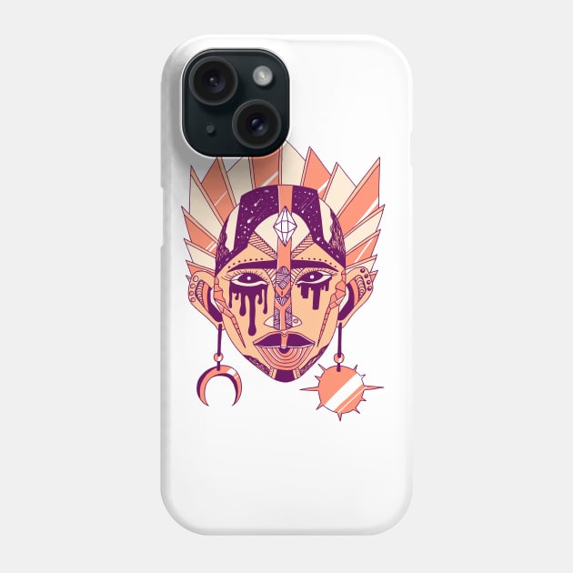 Peach African Mask No 12 Phone Case by kenallouis