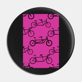 Tandem types pattern - black on pink Pin