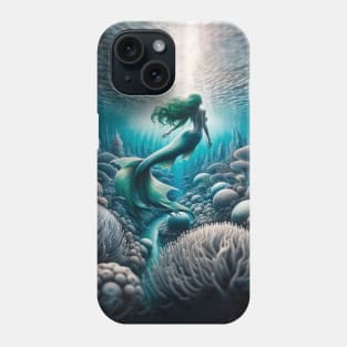 Siren looking up at surface Phone Case