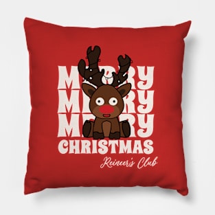 Merry Reineer Christmas Pillow